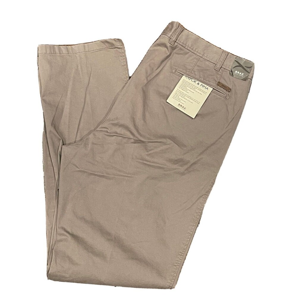 Brax Kapok Pima Twill Regular Fit Chino Pants Style Evans Size 42 / 34 NWT $198